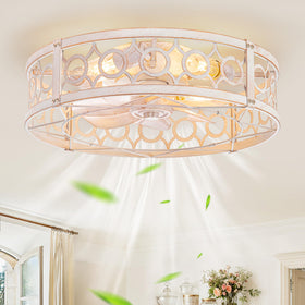 LEDIARY caged ceiling fan with light for cozy bedrooms and ambient airflow