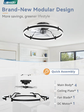 LEDIARY six-speed fan delivers customizable airflow.