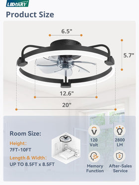 LEDIARY low-noise operation keeps rooms calm while circulating air