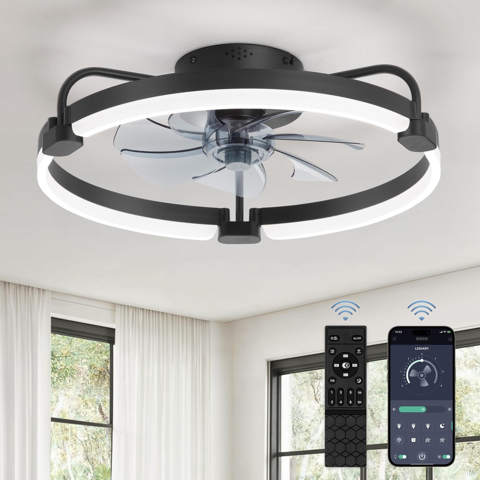 LEDIARY ceiling fan with remote provides convenient lighting and airflow control from anywhere