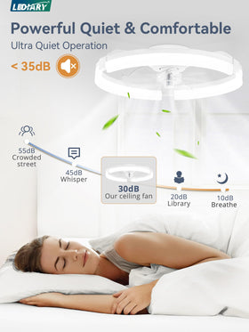 LEDIARY DC motor with 7 blades delivers whisper-quiet cooling