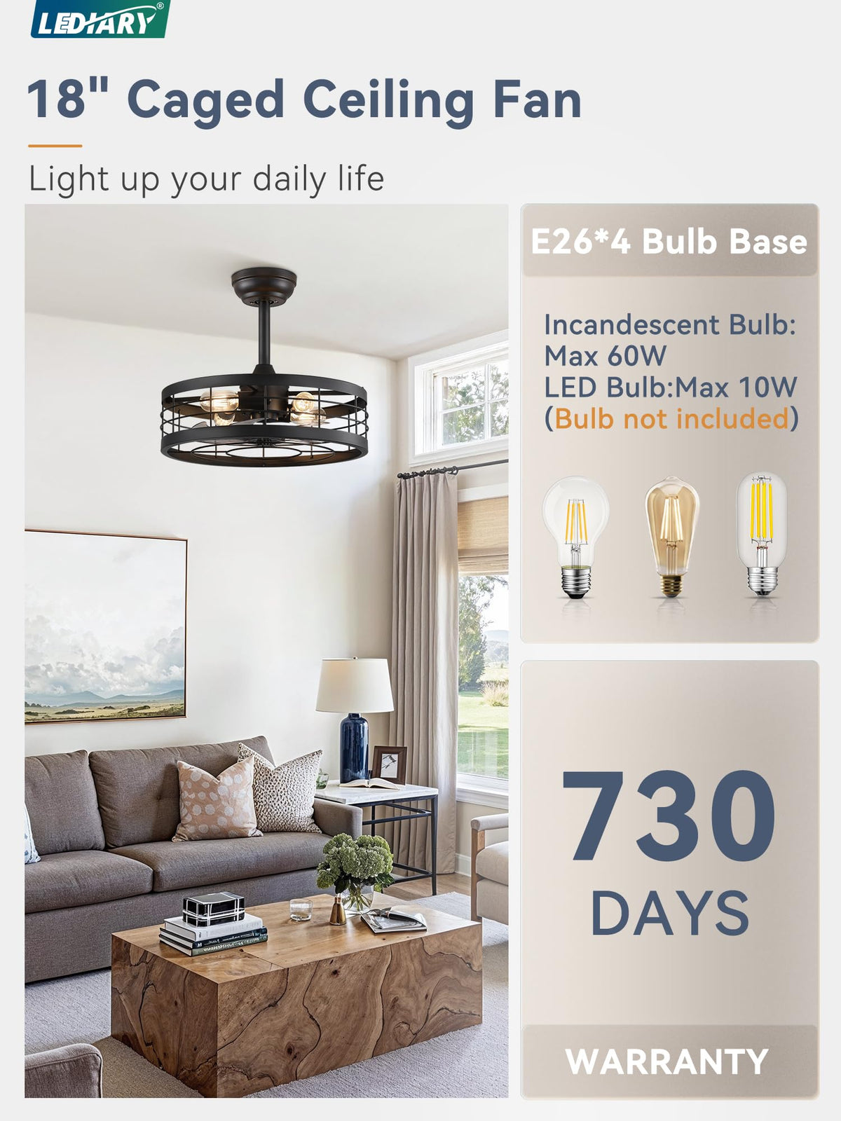 LEDIARY E26 bulb base compatibility with standard bulbs