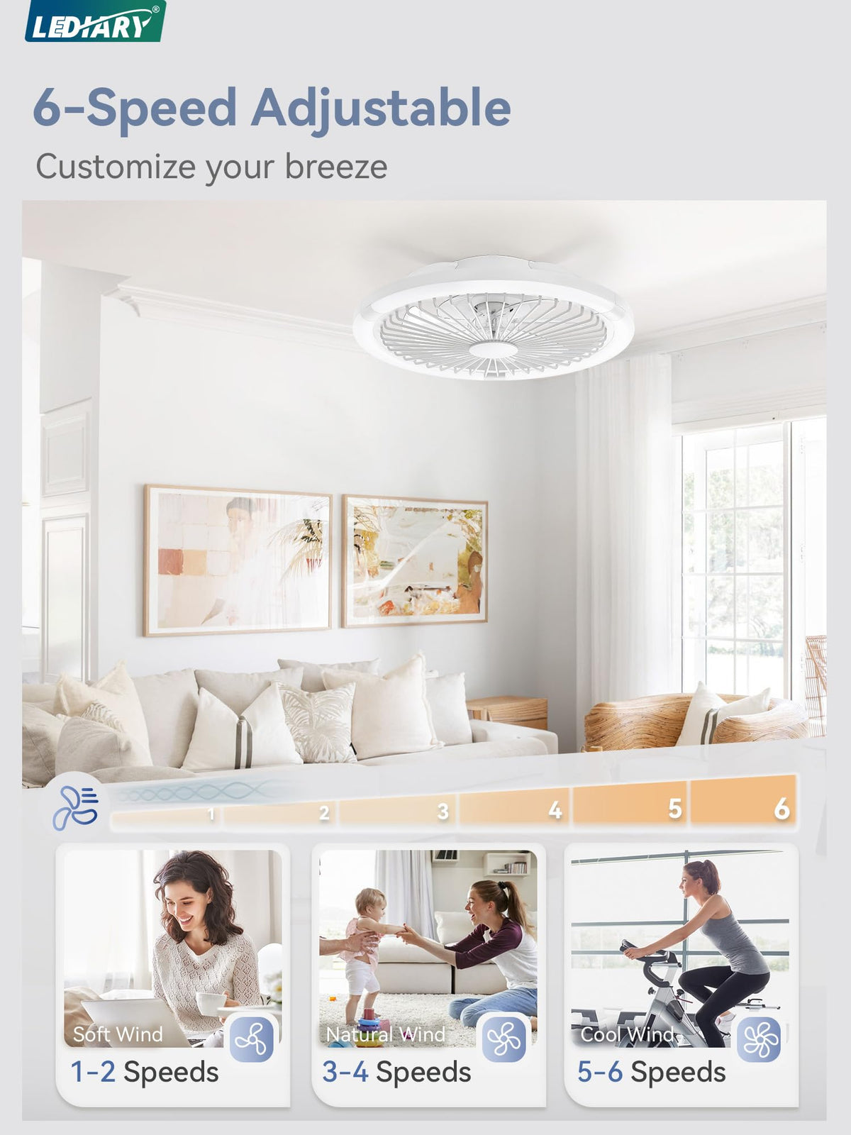 LEDIARY enclosed design simplifies cleaning and keeps blades out of reach