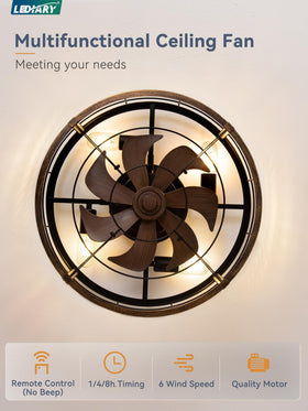 LEDIARY versatile fan suitable for kitchens, bedrooms, dining areas, and covered outdoor spaces.