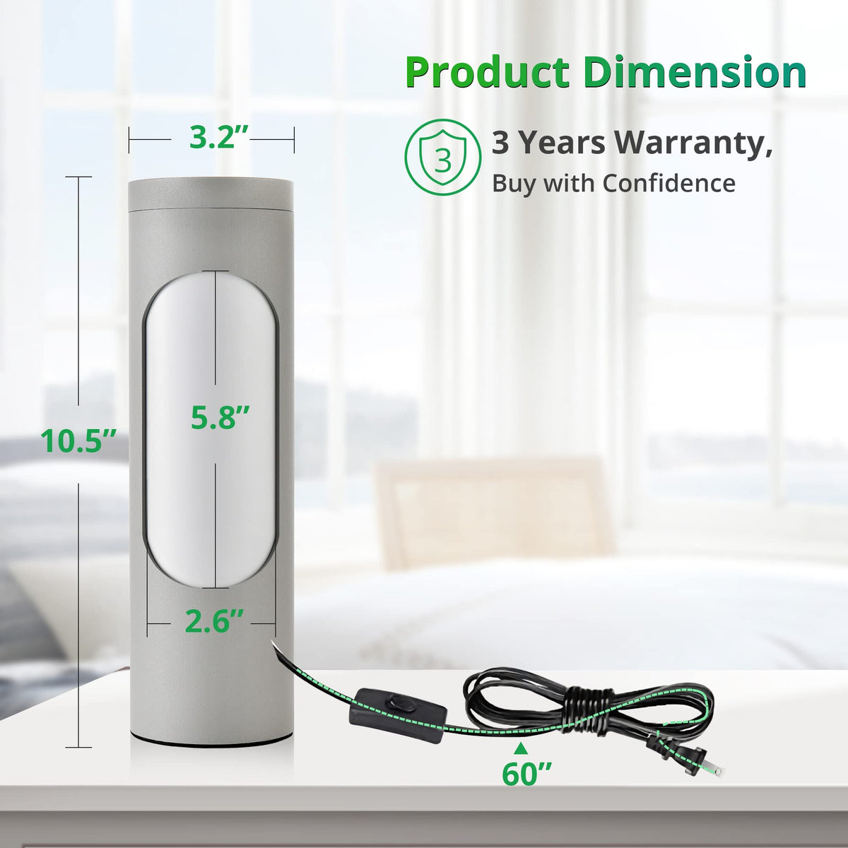 LEDIARY Kosher Lamp ideal for bedroom or living room lighting.