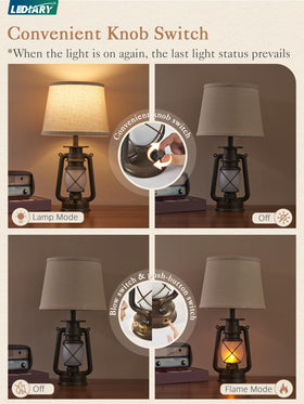 LEDIARY living room end table lamps offer soft glow for gatherings