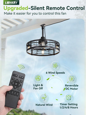 LEDIARY outdoor fan IP65 waterproof for rain ready patios