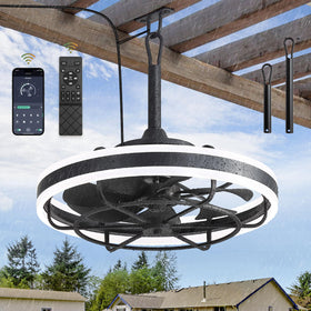 LEDIARY outdoor ceiling fan-light IP65, ideal for patios and decks.