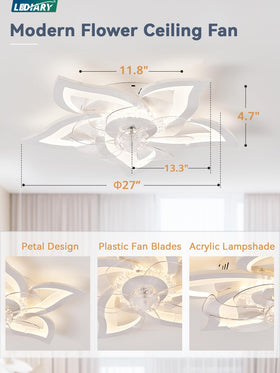 LEDIARY quiet motor with 6 speeds for customizable airflow