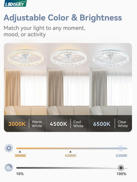 LEDIARY reversible motor enables year-round air circulation with minimal noise.