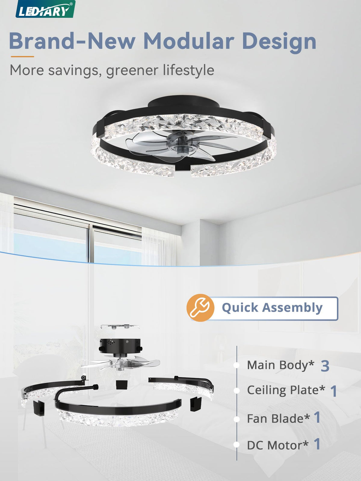 LEDIARY reversible copper motor enables summer cooling and winter warmth