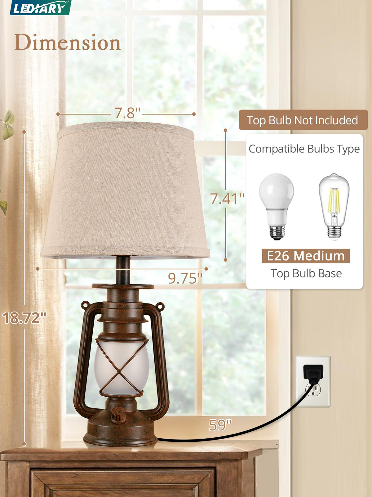 LEDIARY warm glow end-table lamp ideal for evening reading