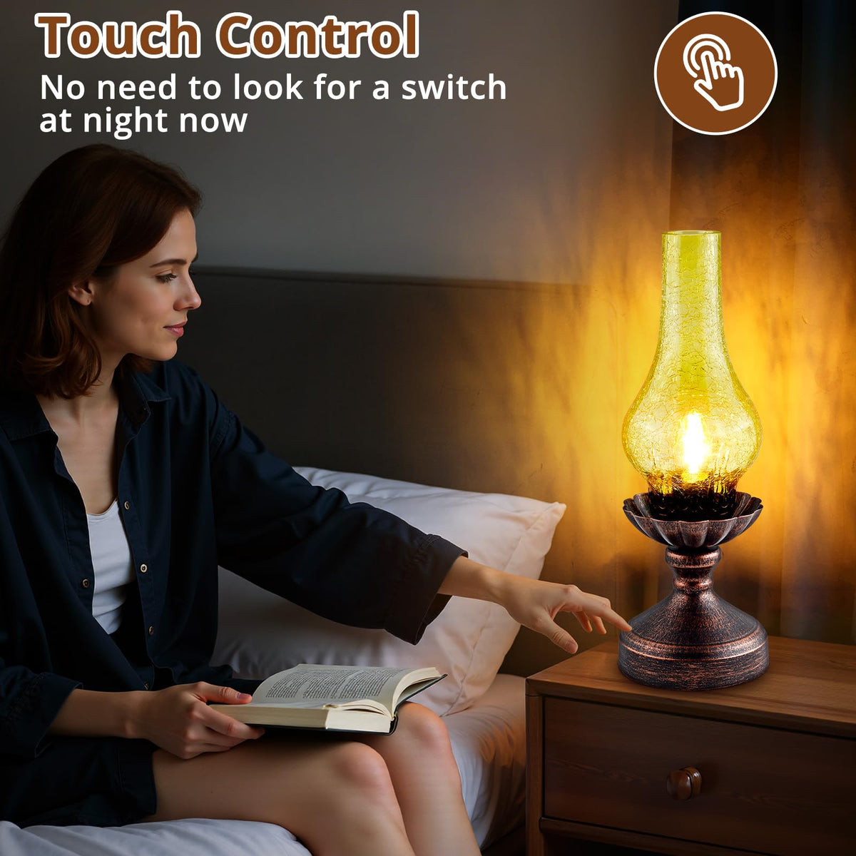 LEDIKON table lamp with touch-control for effortless brightness at a tap