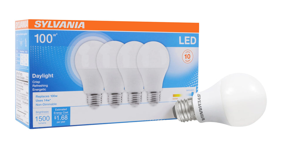 LEDVANCE Sylvania 14W A19 daylight bulb with 1500 lumens for living spaces