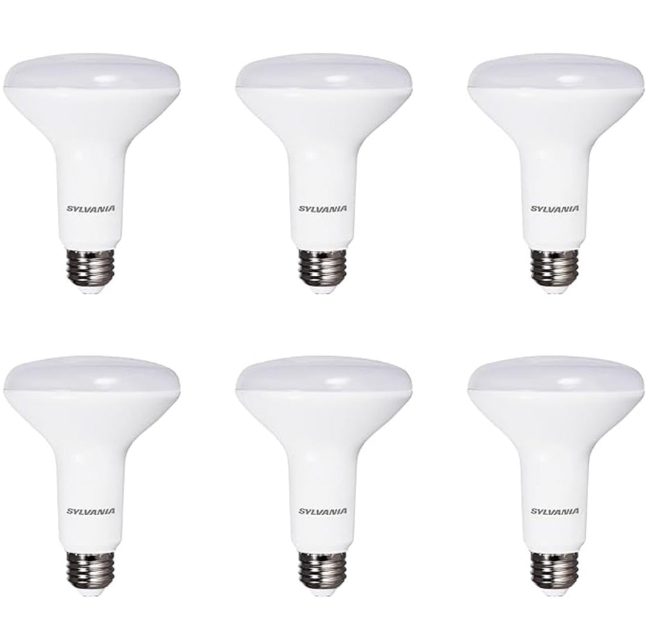 LEDVANCE Sylvania BR30 bulb in a ceiling fixture providing bright daylight illumination for living spaces.