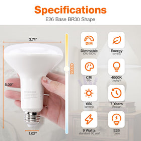 LEDVANCE Sylvania BR30 dimmed bulb in dining room for ambient lighting