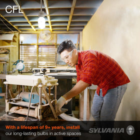 LEDVANCE Sylvania CFL T2 Twist at 2700K soft white for warm, inviting spaces.