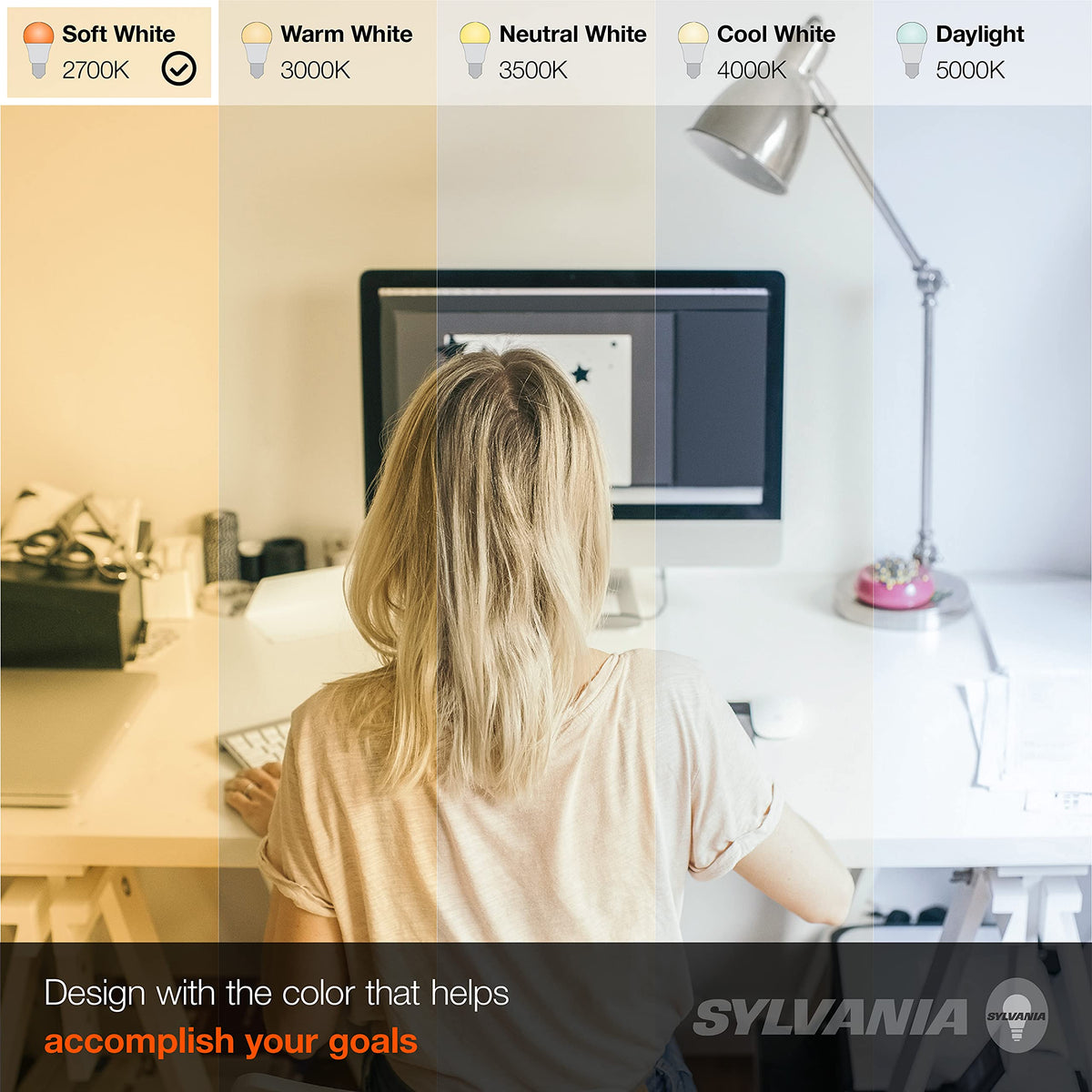 LEDVANCE Sylvania A19 frosted finish to reduce glare