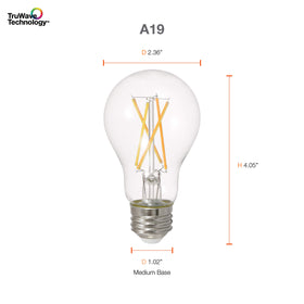 LEDVANCE Sylvania TruWave natural series bulb in a room setting with sun-like glow