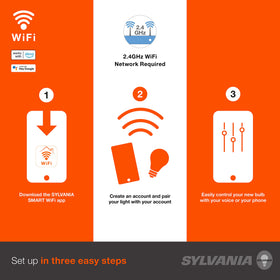 SYLVANIA WiFi bulb dimmed to create a cozy evening ambiance