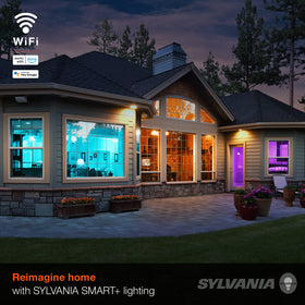 SYLVANIA WiFi bulbs creating mood scenes with color and tunable white