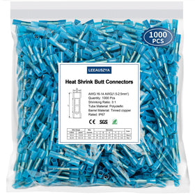Leeauszya heat shrink butt connector blue 16-14 AWG for durable marine wiring