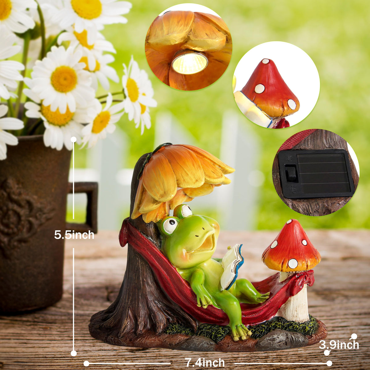 Leekung solar light frog figurine lights paths and creates whimsy after dark.
