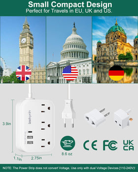 Leekyrin travel adapter US Type A port for North American devices