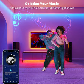 Leeleberd LED strip lights in the kitchen offer colorful task lighting for meals