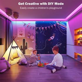Leeleberd LED strip lights on the porch add subtle outdoor-friendly glow