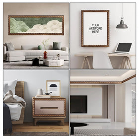 Leenevs brass mirror frame trim creates a refined border for mirrors