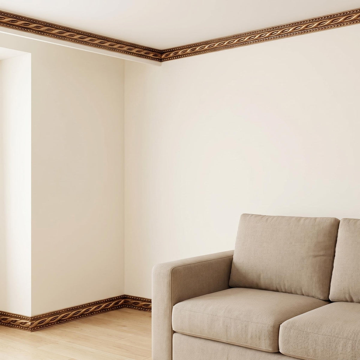 Leenevs easy-install brass molding enables quick room updates