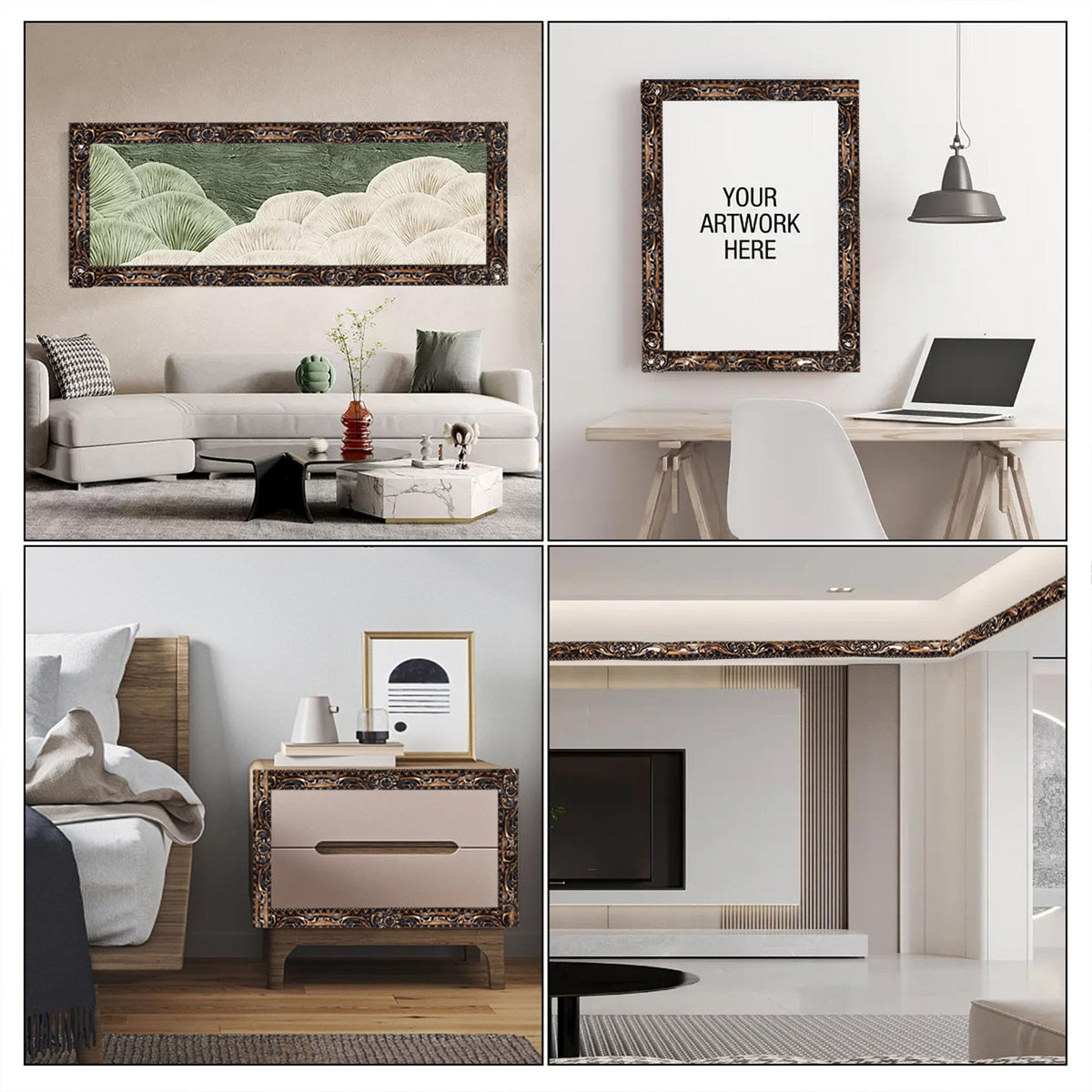 Leenevs mirror frame trim brass finish adds refined reflection detail.