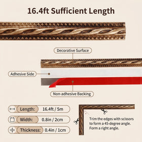 Leenevs self-adhesive brass ceiling molding offers tool-free installation