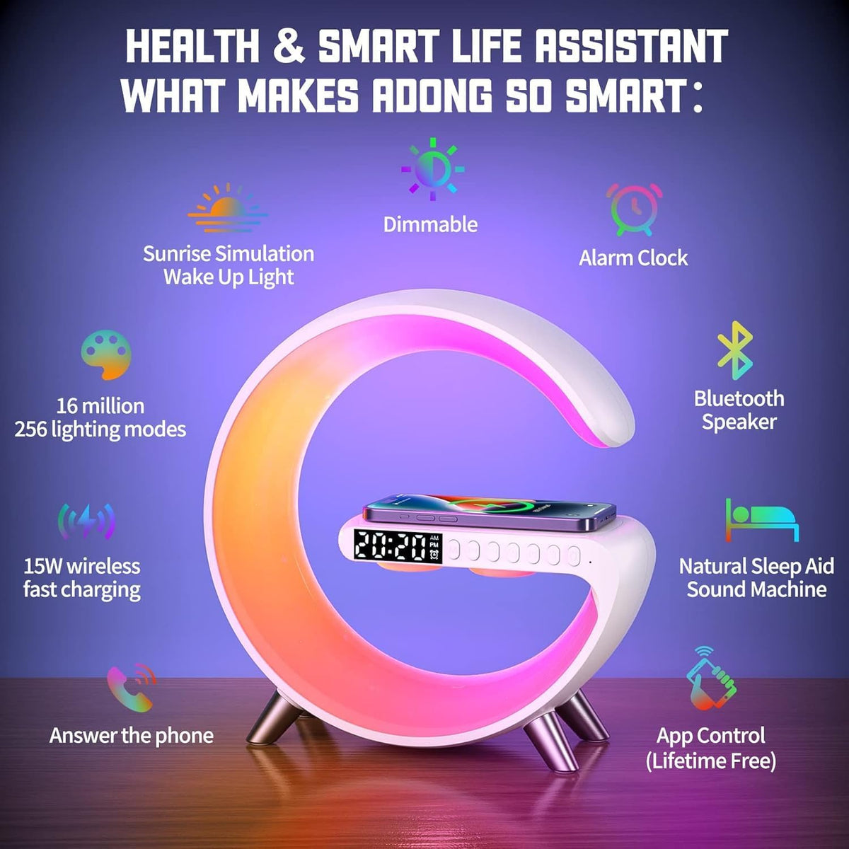 LeeNabao lamp charging pad demonstrating wireless charging for devices