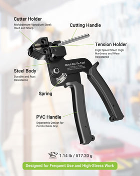 LEENUE metal cable tie gun ideal for chicken coop projects.