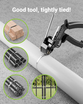 LEENUE metal cable tie gun outdoor use for fences and mounts.
