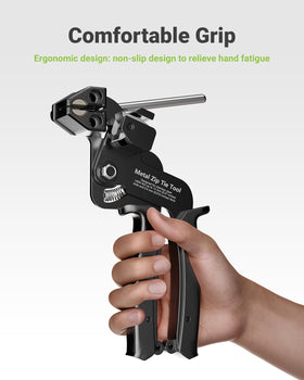 LEENUE metal cable tie gun stainless steel ties secure outdoors.