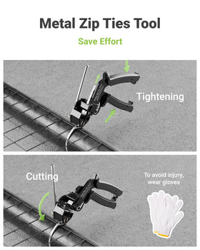 LEENUE metal cable tie gun tightening action for precise, strong holds.