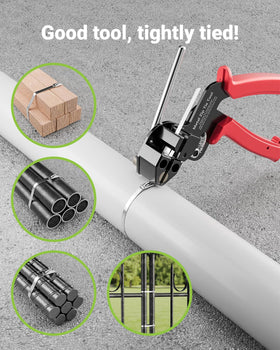 LEENUE in use on chain-link fence for sturdy binding.