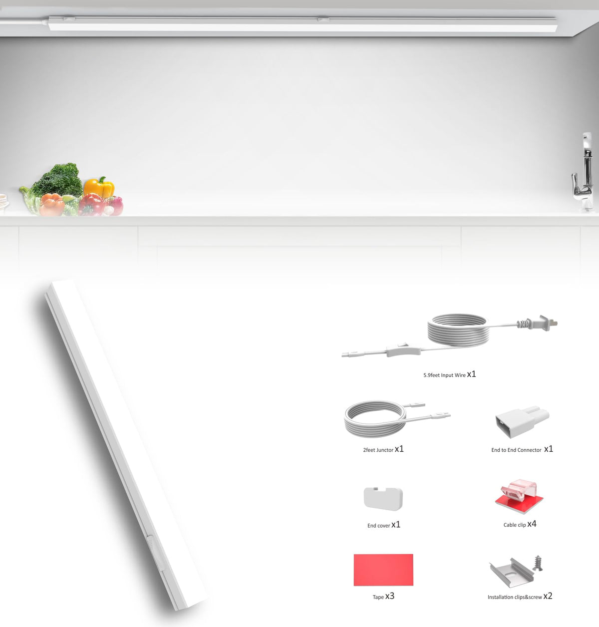 Leetdud kitchen counter light ideal for cabinets and sinks.