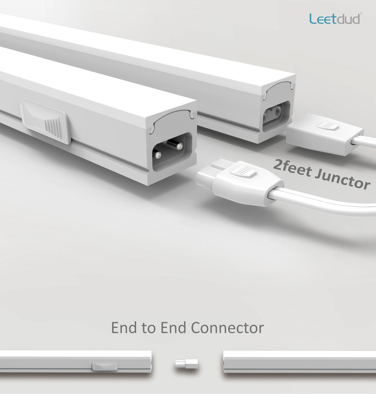 Leetdud 24-inch under-cabinet light with 3CCT switch control