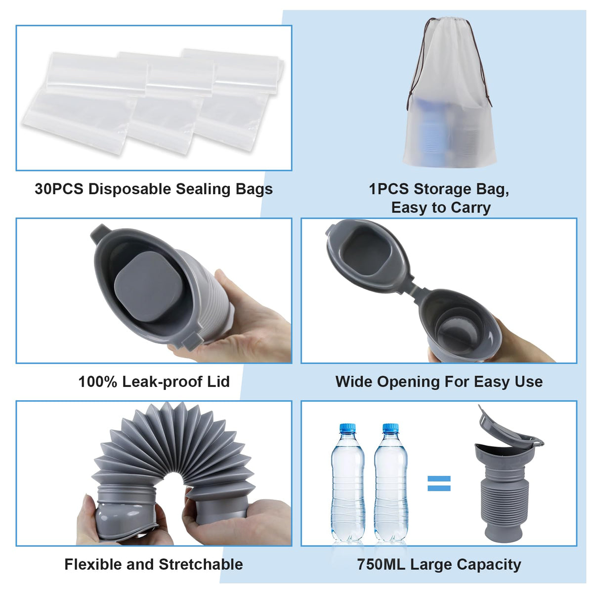 Leetye Mei urinal lid seal ensures leak-free use during travel.