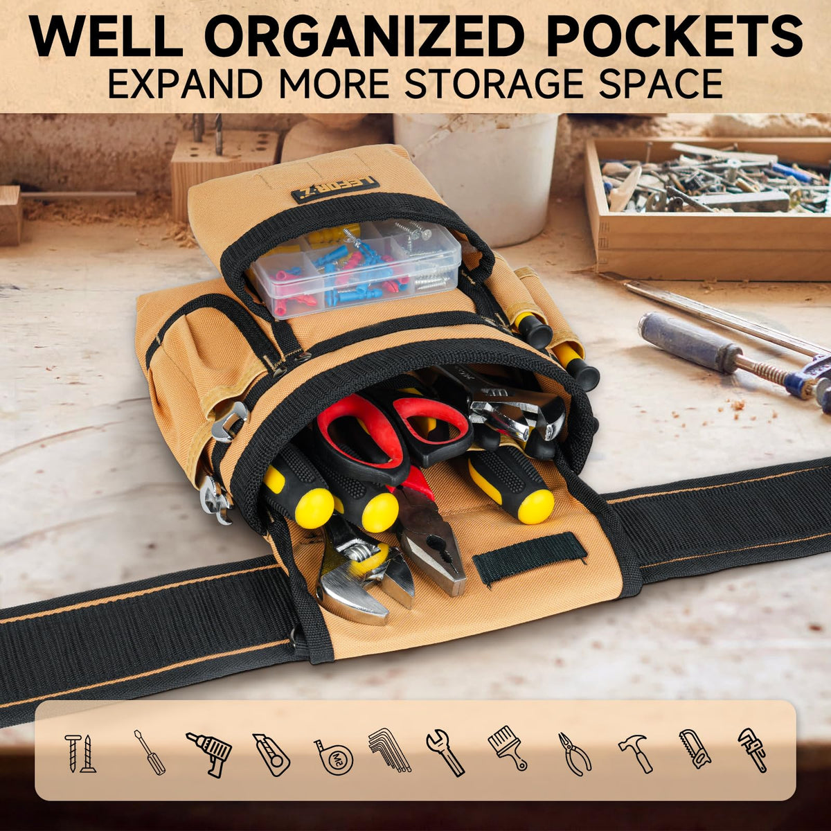LEFOR·Z 4 D-Loops support suspenders for hands-free work.