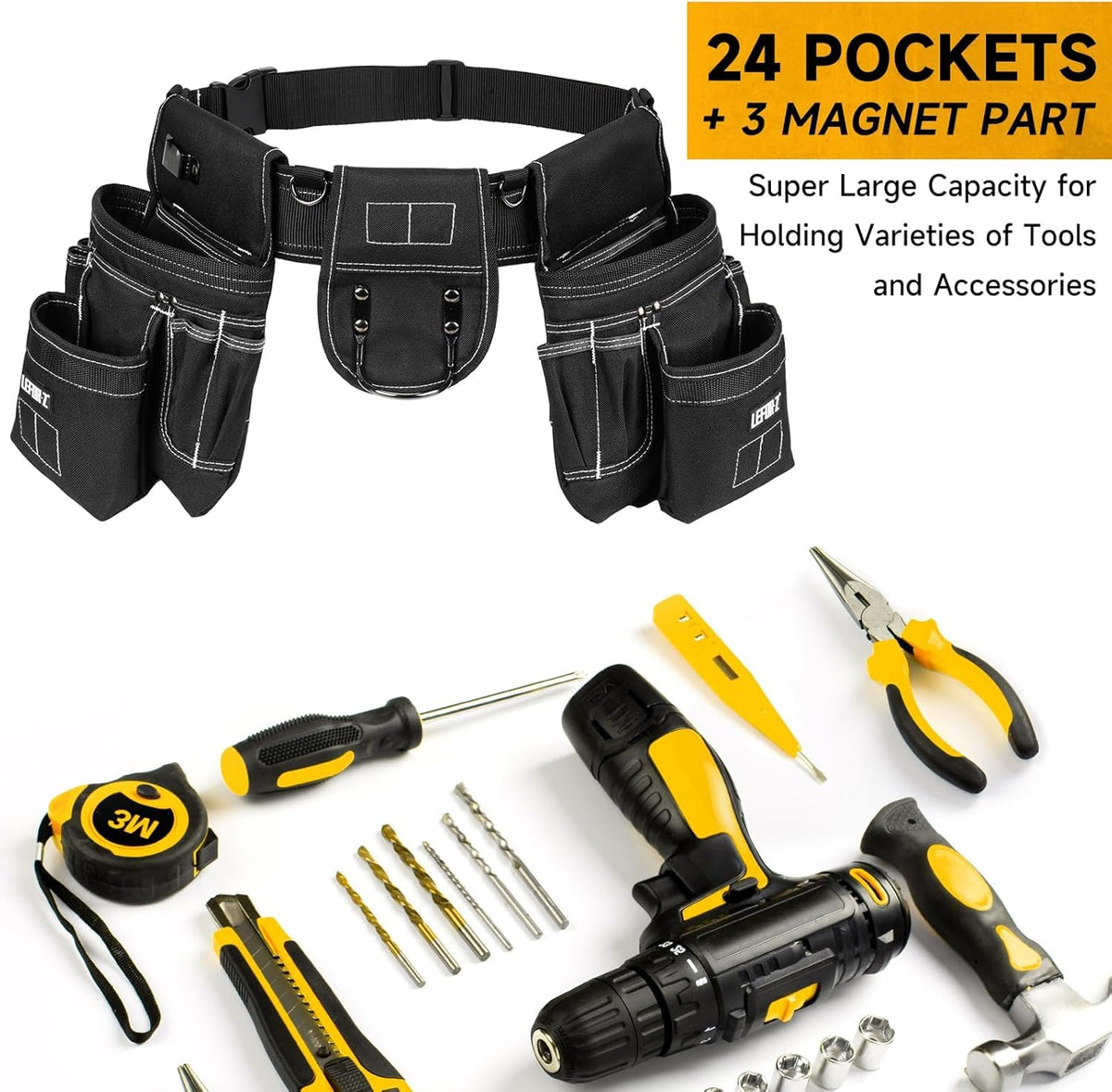 LEFORZ hammer holder with magnet keeps nails within reach.