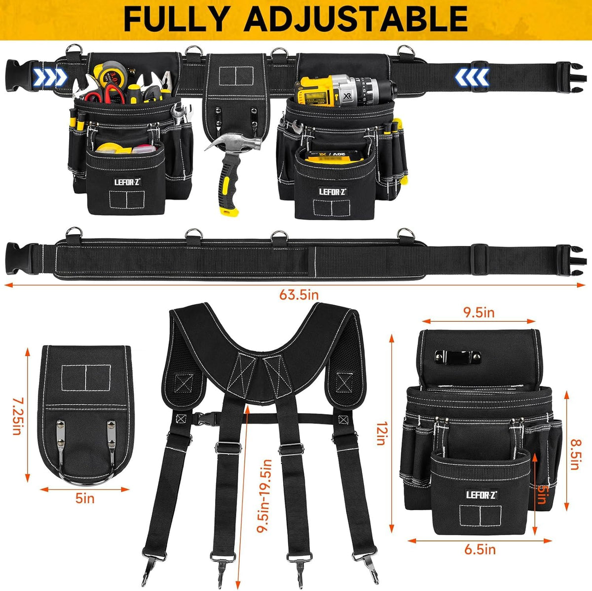 LEFORZ magnetic tool pouch securely holds small metal items for easy access.