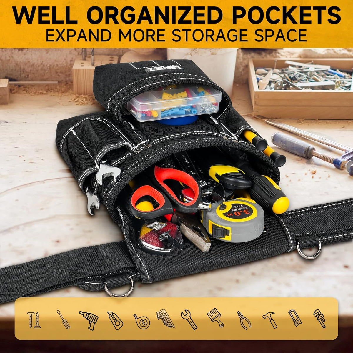 LEFORZ quick-release buckles and ergonomic layout reduce fatigue during work.