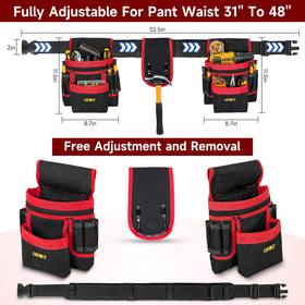 LEFOR·Z tool belt 27 pockets layout keeps nails and screws organized.