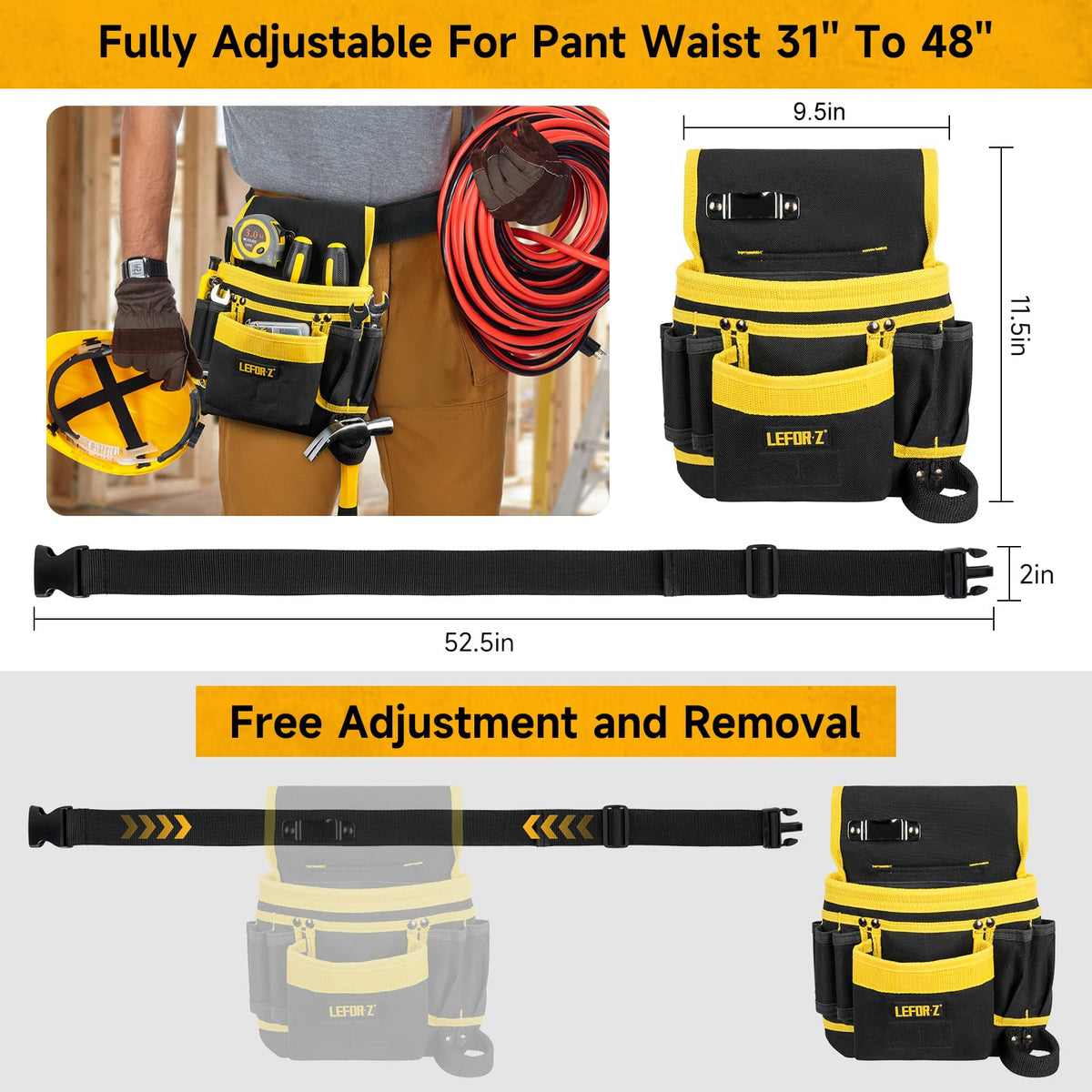 LEFOR·Z wide ergonomic strap distributes weight to reduce fatigue