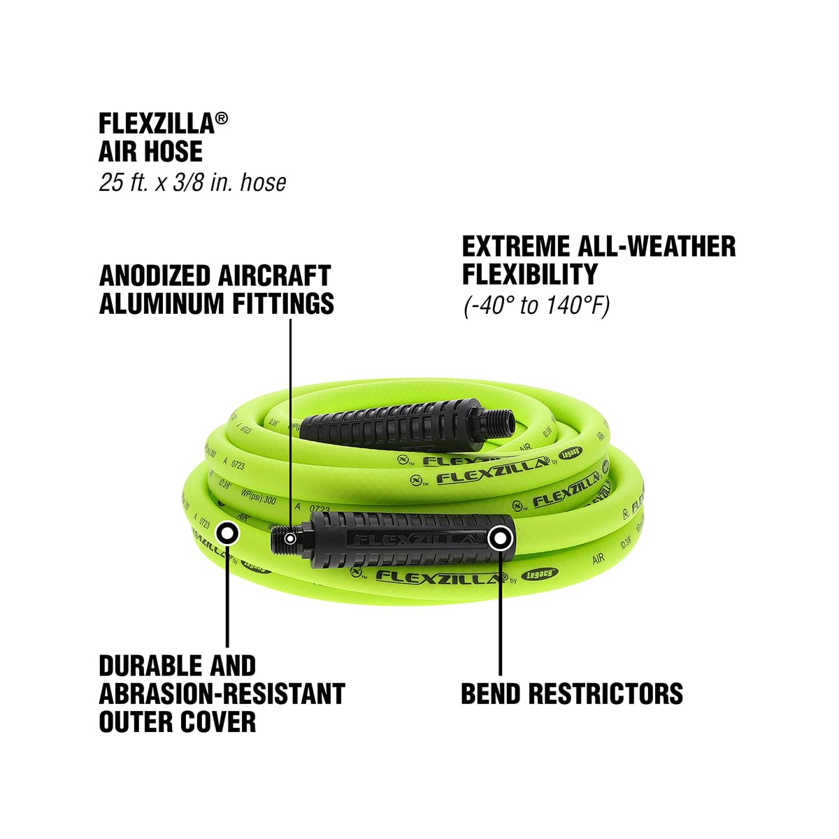 Legacy Flexzilla all-weather flexibility from -40 to 140 Fahrenheit